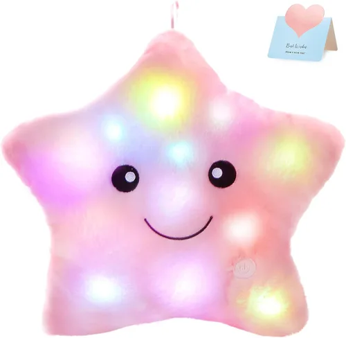 Miniatura 11 de Wewill Creative Luz LED nocturna brillante Almohada de felpa con forma de estrella Juguetes de falta, azul Azul (Variante 2)