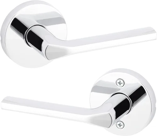 Miniatura 23 de Kwikset Lisboa - Manija interior de puerta de privacidad con cerradura, palanca de puerta para baño y dormitorio, palanca de puerta con botón