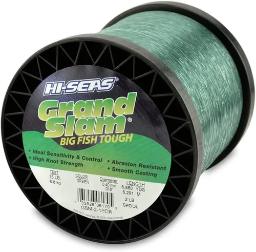 Miniatura 19 de HI-SEAS Grand Slam - Sedal de pesca de monofilamento, fuerte y resistente a la abrasión, en agua dulce y salada transparente, rosa, verde, azul Azul