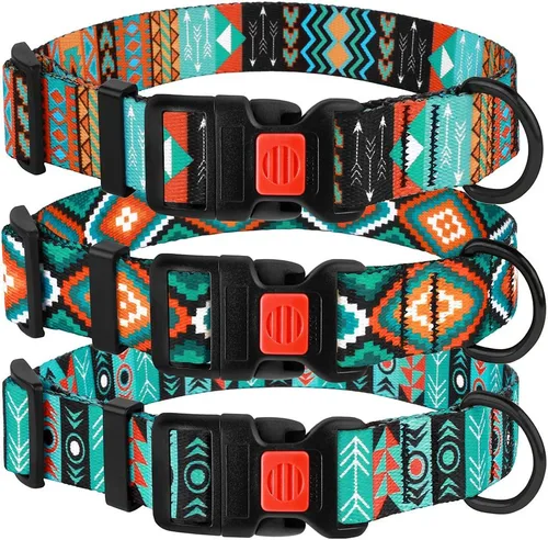 Miniatura 53 de CollarDirect Collar reflectante para perro o cachorro pequeño, mediano y grande con hebilla de liberación rápida, para machos y hembras, nailon Rojo