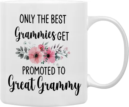 Miniatura 9 de QASHWEY Taza de café con texto en inglés «Only The Best Aunts Get Promoted to Great Aunt», divertidos regalos de anuncio de embarazo para tía, tías