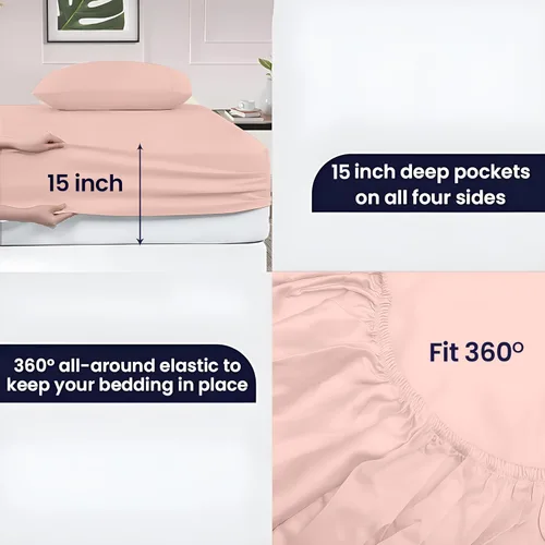Miniatura 5 de SGI Bedding - Juego de sábanas de lujo de 4 piezas de algodón egipcio para RV tamaño King - 1000 hilos, sábanas 100% algodón, juego de sábanas