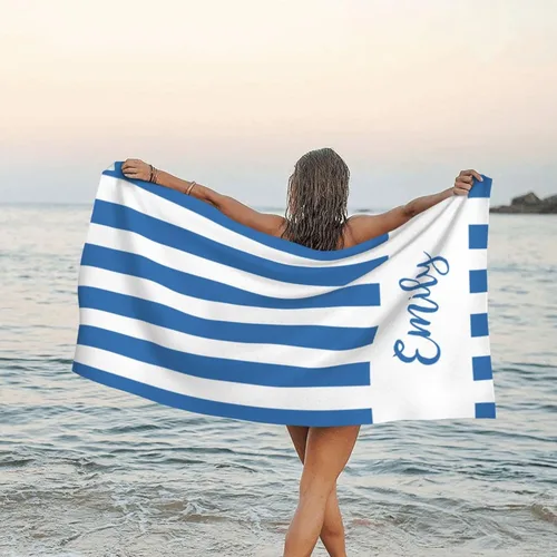 Toalla de playa personalizada para niños y adultos, toallas de playa sin arena con nombre, toalla de playa personalizada de secado rápido, súper