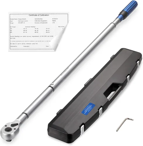 Miniatura 13 de BULLTOOLS Juego de llaves dinamométricas de clic de 1/2 pulgada, llave dinamométrica ajustable de 90 dientes de doble dirección con hebilla Unidad