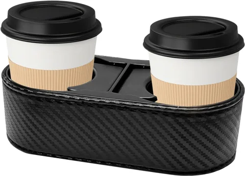 Portavasos para automóvil, soporte doble para bebidas, organizador de consola central multifuncional, 3 x 7 x 2 pulgadas, organizador de bebidas