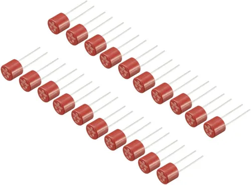 uxcell® 20pcs DIP montado en miniatura cilindro lento golpe micro fusible T2.5A 0.5A 250V rojo