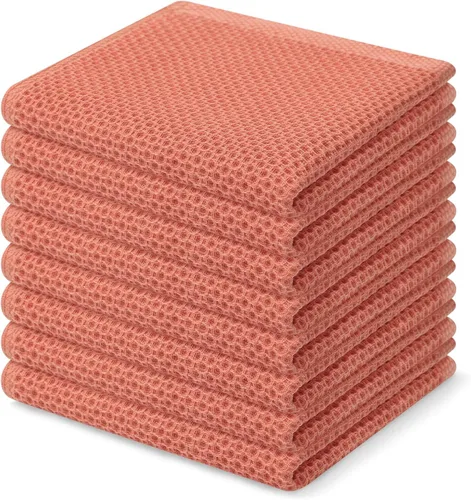 Miniatura 160 de Homaxy Paños de cocina de 100% algodón con tejido de gofre, ultra suaves, absorbentes, de secado rápido, 12 x 12 pulgadas, paquete de 6, amarillo