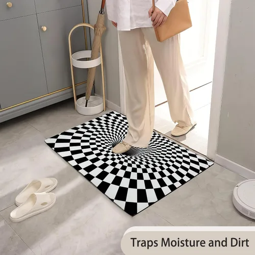 Miniatura 7 de TUBAMQ Tapete de bienvenida 3D Vortex para interiores y exteriores, con ilusión óptica, antideslizante, para el hogar, entrada exterior, patio