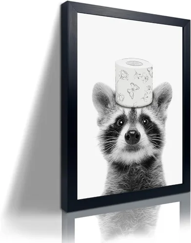 Miniatura 12 de Divertido arte de pared enmarcado de vaca de las tierras altas en bañera, lienzo blanco y negro, impresiones artísticas de pared de vaca, decoración
