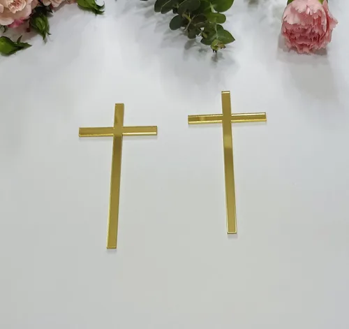 Miniatura 9 de 12 dijes para tartas de cruz, decoración de bautizo para tartas, confirmación de bautismo de acrílico delgado, decoración de pastel de cruz acrílica