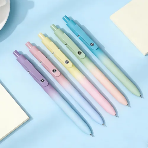 Miniatura 7 de Esenciales para cesta de Pascua, 5 bolígrafos de gel de 0.028 in de tinta negra con escritura suave, bolígrafos de color degradado para tomar notas