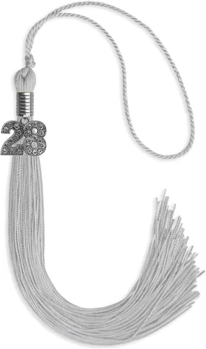 Miniatura 84 de Endea Graduation Borla de un solo color con dije de plata brillante (oro antiguo, 2022)