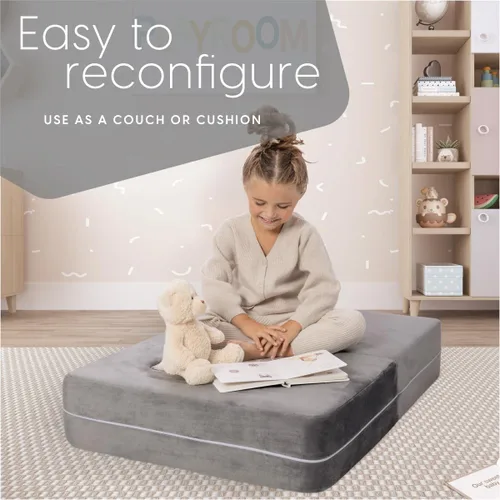 Miniatura 4 de Milliard Sofá para Niños - Sofá Modular para Niños Pequeños y Bebés, Muebles de Sala de Juegos/Dormitorio (Gris Pequeño)