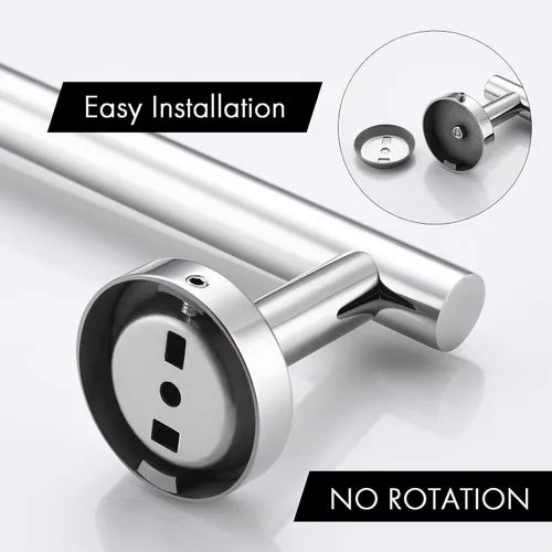 Miniatura 6 de Toallero Kes A2000-P, barra redonda de acero inoxidable para cocina, estilo moderno, barra suspendida para cajón, para toalla de mano