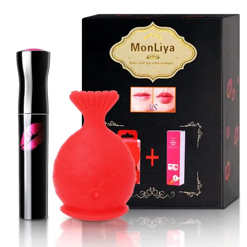 Miniatura 3 de Dispositivo de relleno de labios+juego de brillo para labios, kit de herramientas de relleno de labios en forma de pez, potenciador de labios