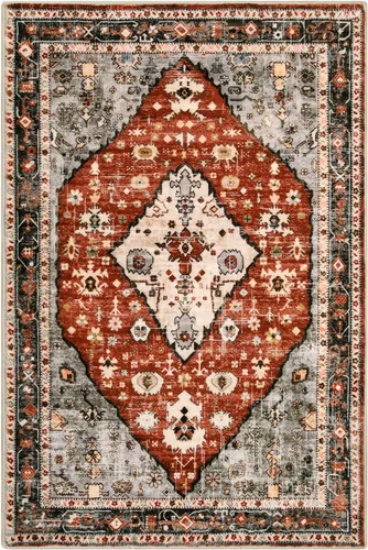Miniatura 9 de Lahome Alfombra de Área Tribal Bohemia - 2x3 Alfombras Orientales Rojas Pequeñas para Entrada del Dormitorio, Alfombra de Baño Antideslizante Rojo