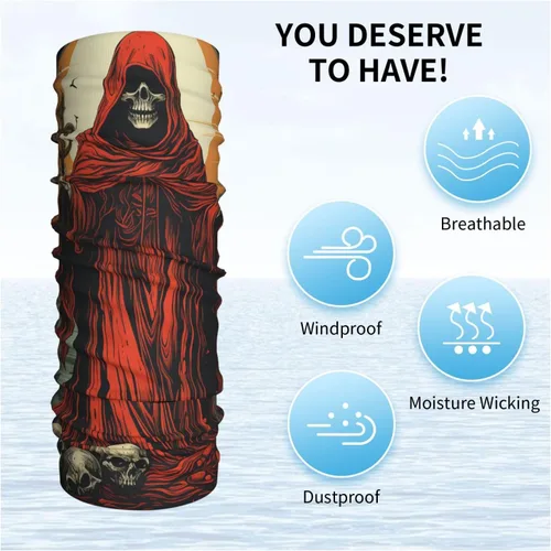 Miniatura 6 de CASGTNZ red skull angel grim reaper Death Dark Neck Gaiter Face Cover Balaclava Gaiter Mask for Men Women Bandana for Motorcycle Cycling Riding