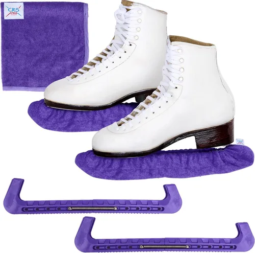 Miniatura 15 de CRS Cross - Juego de regalo de protectores de patines sobre hielo, guardas de tela y toallas, cubiertas suaves para cuchillas de patinaje artístico