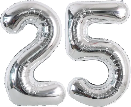 Miniatura 18 de TONIFUL Globos plateados de 40 pulgadas con números grandes del 0 al 9, número 8, globos digitales de aluminio de helio Mylar con números grandes