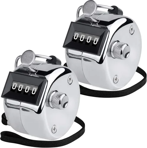 Miniatura 8 de KTRIO Contador Manual de Metal, Contador de Clics de 4 Dígitos, Contadores Mecánicos Manuales para Entrenamiento, Tejido, Personas, Vueltas, Pesca
