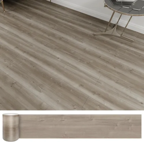 Miniatura 16 de Lareko 6 pies cuadrados, azulejos de suelo de madera para despegar y pegar, paquete de 4 azulejos de vinilo gris (sin residuos de adhesivo) 36"×6