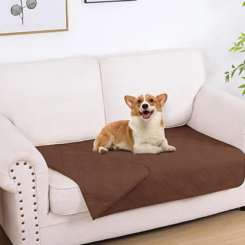 Miniatura 126 de hyha Manta impermeable para perros, manta reversible para cama de mascotas, funda suave para sofá/sillón lavable para perros, fundas impermeables
