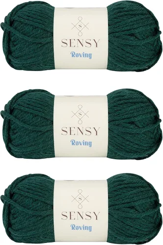 Miniatura 27 de Sensy Roving - Ovillo de lana multicolor, 3.5 onzas, 132 yardas, calibre 5, voluminoso (otoño)