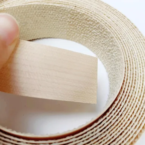 Miniatura 3 de Cinta de bandas de borde de chapa de madera de abedul real, rollo de banda de borde preglued de 1 pulgada × 13 pies con adhesivo de fusión