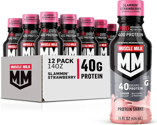 Miniatura 9 de Muscle Milk Pro Advanced Nutrition - Batido de proteínas, chocolate Knockout, botella de 14 onzas líquidas, paquete de 12, 1.41 onzas de proteína