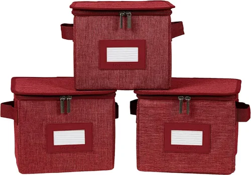Miniatura 122 de Covermates Keepsakes - Juego de cajas de almacenamiento con cierre de cremallera, paquete de 3 cubos organizadores de poliéster resistente, diseño