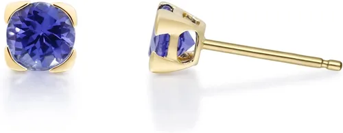 Miniatura 3 de Gin & Grace Aretes de tanzanita genuina de oro amarillo de 10 quilates para mujer Joyería de tanzanita con forma ética, auténtica y orgánica
