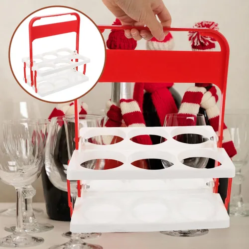 Miniatura 7 de Luxshiny Portador de botellas de cerveza de plástico Soporte plegable para bebidas Estante de botellas de vino Cesta de almacenamiento de cerveza