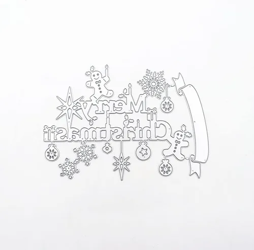 Miniatura 5 de Troqueles de metal de Feliz Navidad para hacer tarjetas, plantillas de corte para álbumes de recortes, álbum de fotos, plantilla de estampado