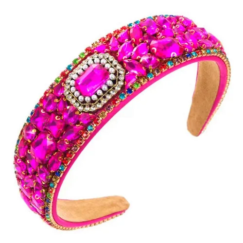 Miniatura 12 de Diadema de moda para mujer, hermosa diadema retro con diamantes de imitación de cristal, accesorios para mujeres y niñas (diadema 3)