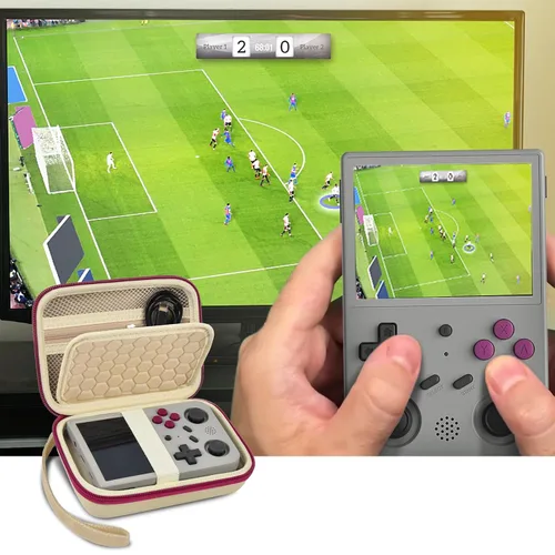 Miniatura 7 de PAIYULE Travel Case Compatible with RG353V/ RG353VS/ R36S Retro Handheld Game Console, Handheld Emulator Storage Holder Organizer, Android Game Beige