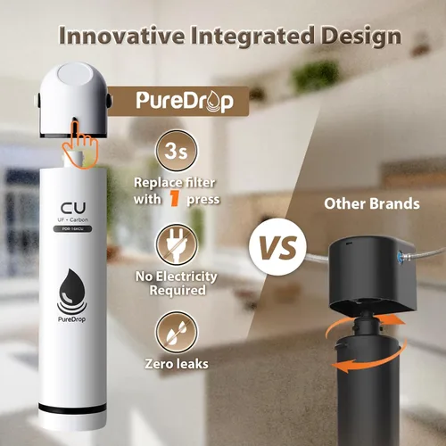 Miniatura 3 de PureDrop PDR-16KCU - Filtro de agua para debajo del fregadero, ultra filtración de 0.01 μm, sistema de filtración compuesto debajo del fregadero