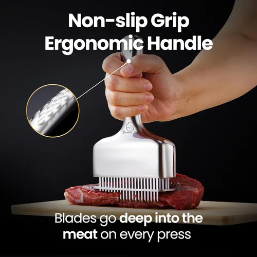 Miniatura 2 de Herramienta Ablandador de Carne – Mango Extra Largo Sin Complicaciones, Mazo y Martillo Ablandador de Carne de Una Pieza Resistente a la Óxido &