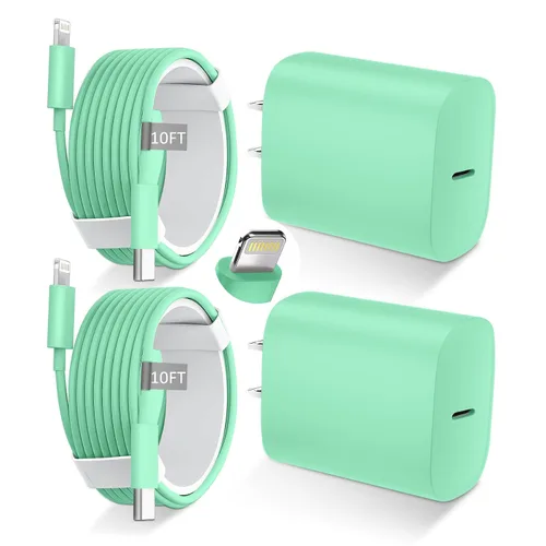Miniatura 25 de DiHines Cargador rápido para teléfono 14 13 12 11, cable de carga Lightning de 3 pies con bloque de carga USB C de 20 W para teléfono 14/14 Pro