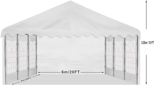 Miniatura 3 de AMERICAN PHOENIX Carpa para Fiestas 20x20 pies Toldo de Servicio Pesado Refugio para Bodas Eventos Ferias con Techo Ignífugo con Paredes Laterales