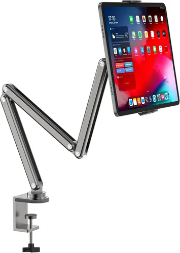 Miniatura 8 de KU XIU Soporte para Tablet de Escritorio, Soporte de Brazo Plegable de Aleación de Aluminio Compatible con iPad 10/9th, iPad 13/12.9/11" M3 M4 M5