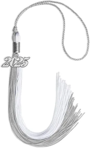 Miniatura 108 de Endea Graduation Borla de doble color con gota de fecha plateada (negro/oro antiguo, 2025)