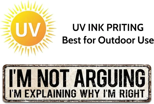 Miniatura 4 de Cartel de hojalata vintage de 4 x 16 pulgadas con texto en inglés "I'm Not Arguing, I'm Explaining Why I'm Right