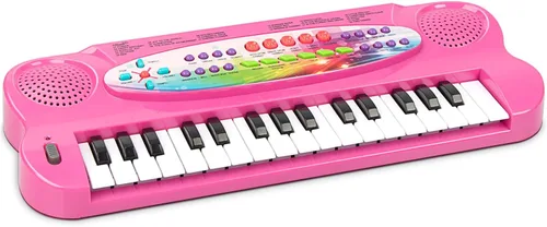 Raimy Mini Teclado Piano para Niños, 32 Teclas Piano Portátil Aprendizaje Temprano Educativo Teclado de Música Electrónico Instrumento Juguetes para