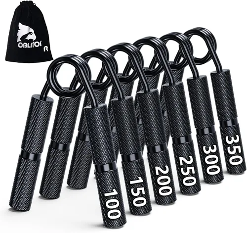 Miniatura 7 de Entrenador de fuerza de agarre, paquete de 4, 50 libras a 200 libras, ejercitador de mano, fortalecedor de antebrazo, dedo, antideslizante, adecuado