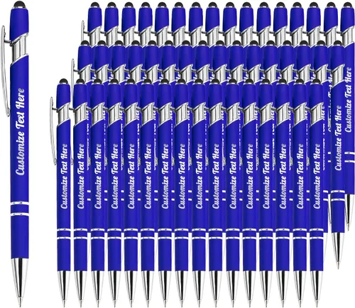 Miniatura 37 de Hasta 500 bolígrafos personalizados a granel con logotipo de mensaje de nombre comercial, bolígrafos grabados personalizados con lápiz óptico