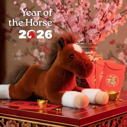 Miniatura 2 de The Petting Zoo Peluche de caballo castaño, regalos para niños, animales salvajes de granero, juguete de peluche de caballo marrón, 16 pulgadas