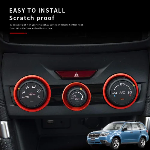 Miniatura 4 de Auovo Cubiertas de Anillo Exterior de Perilla de Control de Clima AC Accesorios para Subaru Forester 2019-2024 / Crosstrek 2018-2022 2023 / Impreza