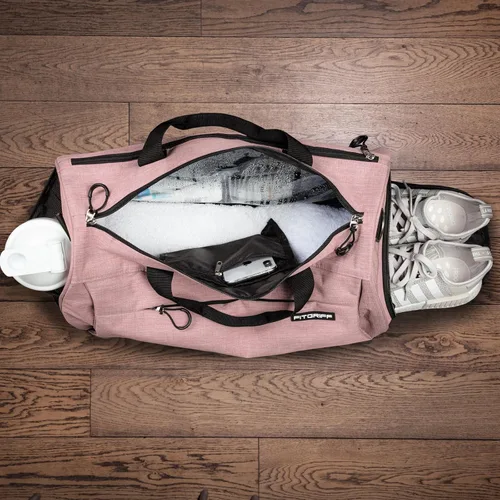 Miniatura 3 de Bolsa de gimnasio V1 para hombres y mujeres con compartimento para zapatos y artículos húmedos, bolsa de lona para viajes, deportes, fitness