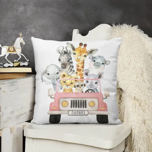 Miniatura 5 de HawSkgFub Funda de almohada decorativa para bebé, niño y niña, con diseño de animales de safari, funda de cojín de cebra, elefante de selva, Safari3