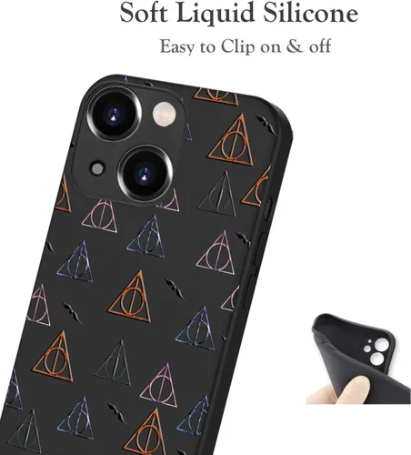 Miniatura 5 de Unov Funda diseñada para iPhone 13, funda negra con [patrón antideslizante en relieve], protección delgada a prueba de golpes [TPU antiarañazos]